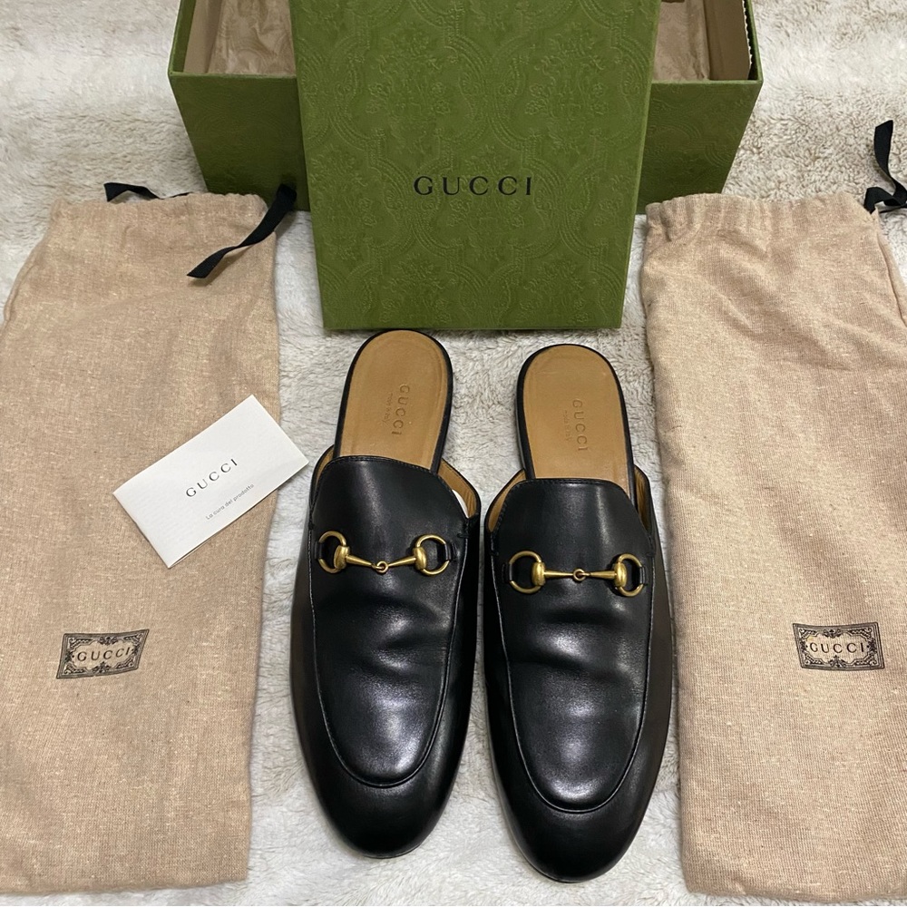 Original GUCCI WOMEN PRINCETOWN LEATHER SLIPPERS 🔥🔥🔥🔥🔥